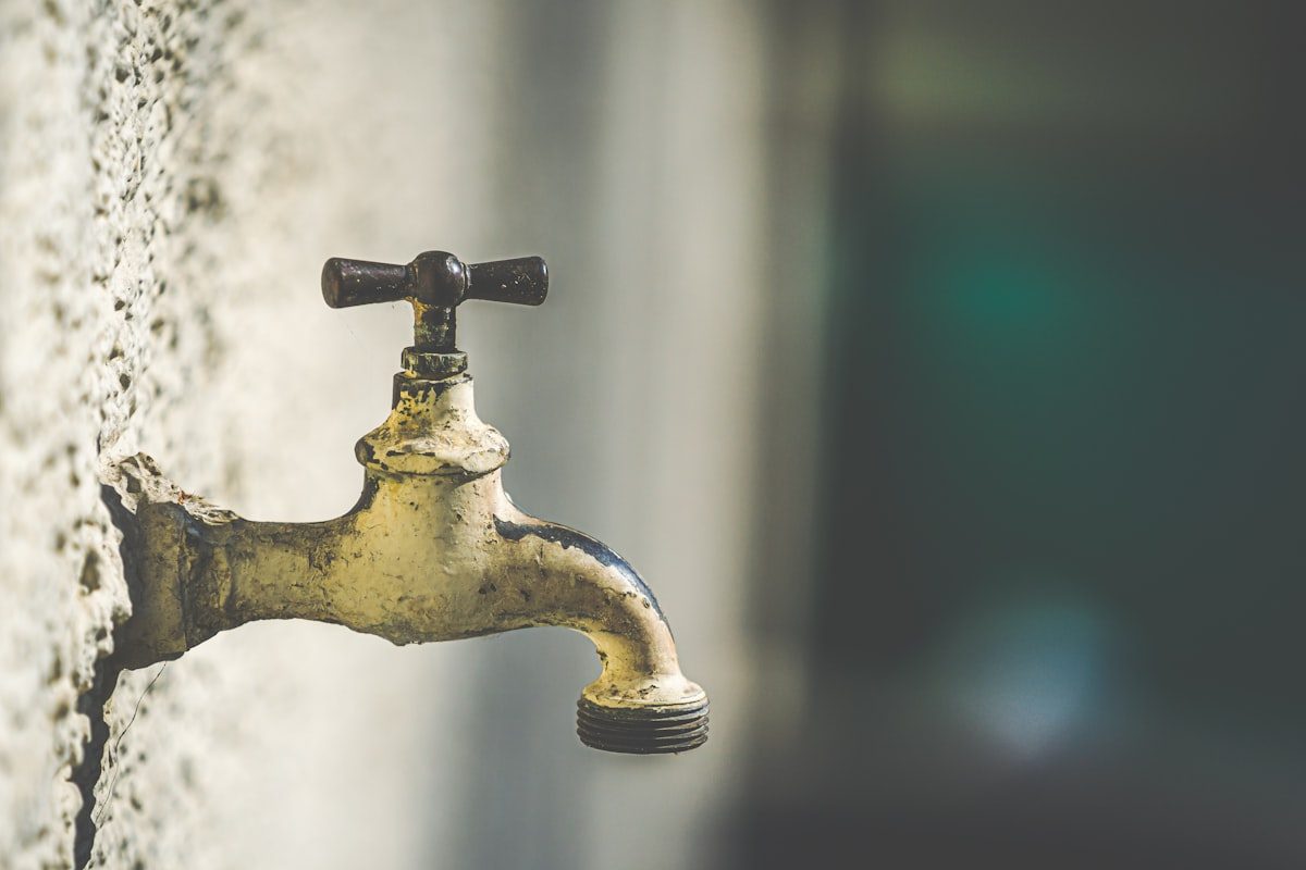 Hard water corrosion on a Las Vegas outdoor faucet