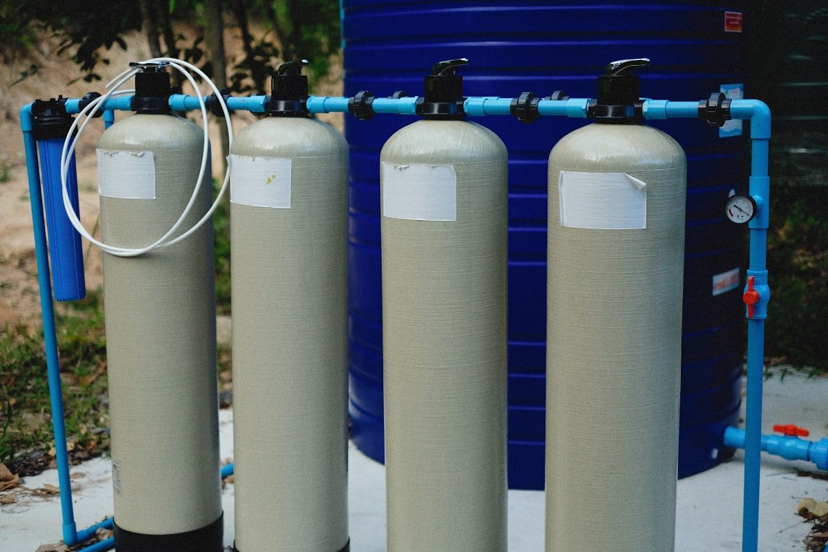 Water softener system tanks installed for a Las Vegas home
